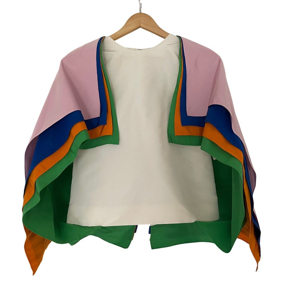 Rosie Assoulin Ponco-Style Women's Vogue Runway Layered Silk Blouse Size Medium